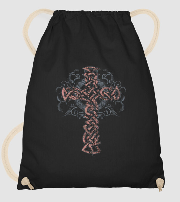 Cruce veche vikingă model negru pe tricou