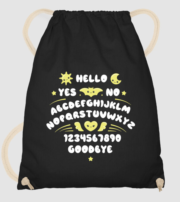 Motiv Ouija model negru pe tricou
