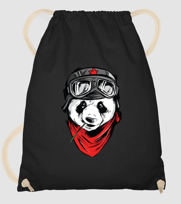 Panda Gerilla model negru pe tricou
