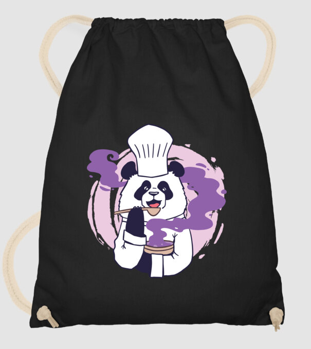 Panda Chef model negru pe tricou