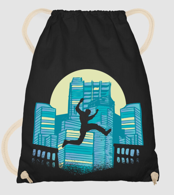 Parkour model negru pe tricou