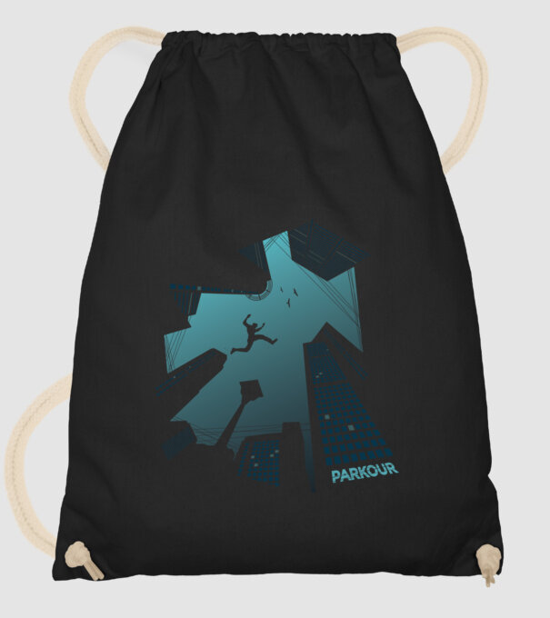 Tricou design Parkour model negru pe tricou