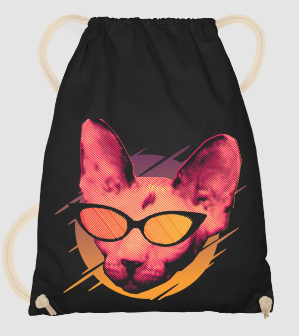 Pisică Petrecere model negru pe tricou