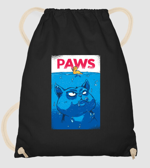 Paws Pisică la atac model negru pe tricou