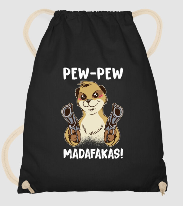 Pew Pew Pew Madafakas Suricată model negru pe tricou