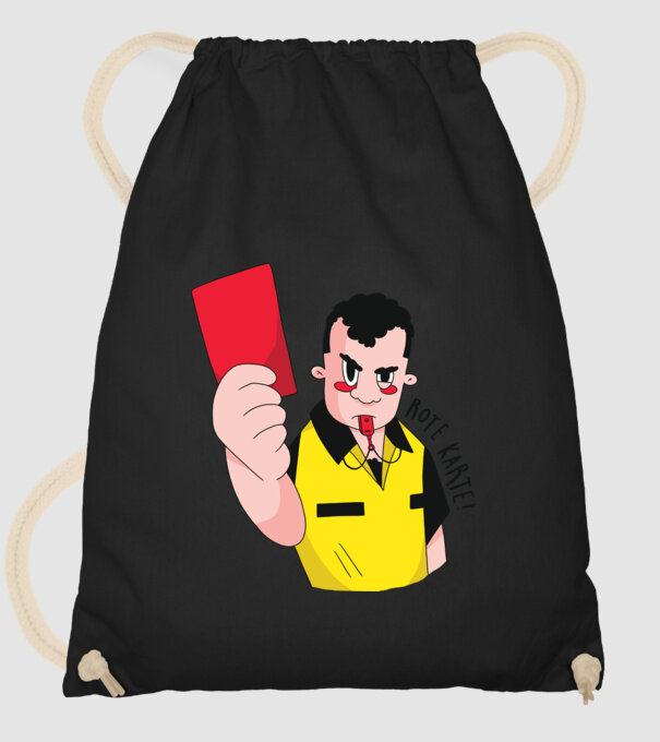 Cartonaș roșu model negru pe tricou
