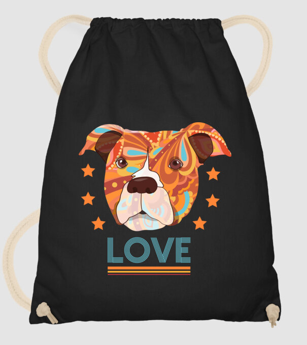Dragoste Pitbull model negru pe tricou