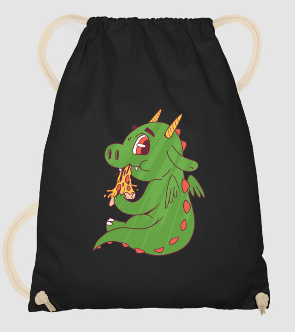 Pizza Dino model negru pe tricou
