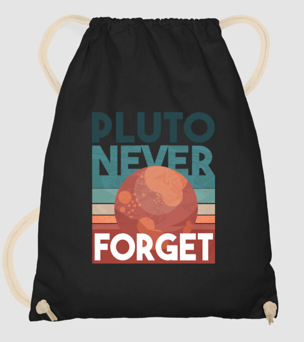 Pluto never forget model negru pe tricou