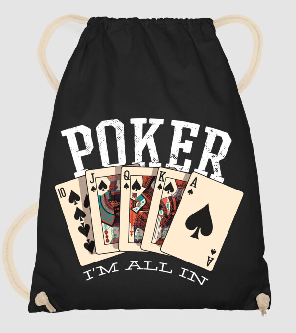 Poker All in model negru pe tricou