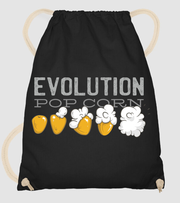 Evoluție Popcorn model negru pe tricou