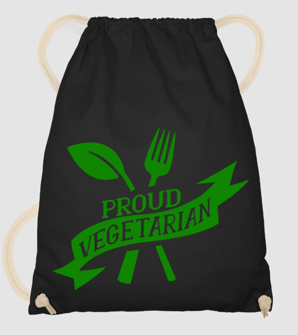 Proud Vegetarian model negru pe tricou