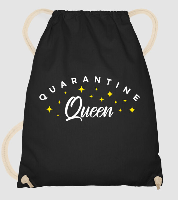 Quarantine queen model negru pe tricou