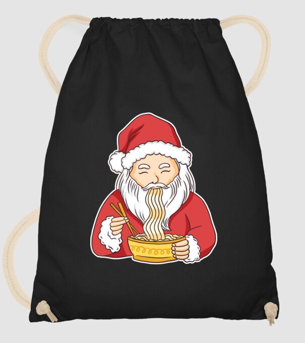 Moș Crăciun Ramen model negru pe tricou