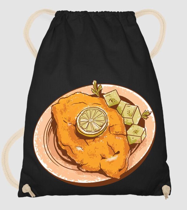 Șnițel vienez Wiener Schnitzel model negru pe tricou
