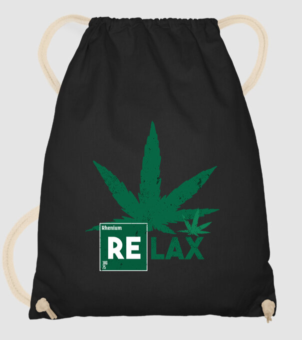 Relax Cannabis model negru pe tricou