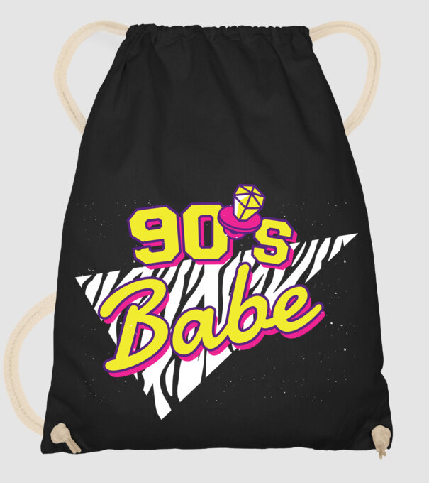 Retro 90s Babe model negru pe tricou
