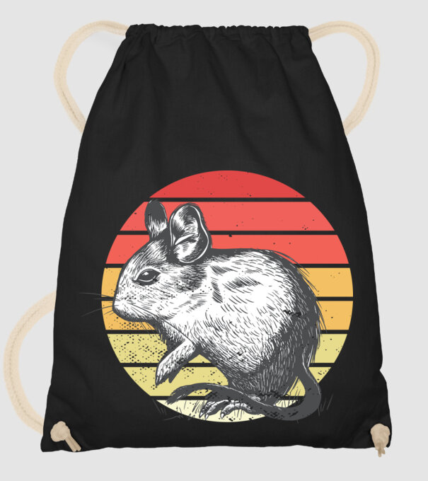 Retro Degu model negru pe tricou