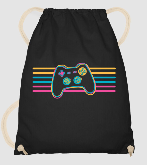 Gamer Controler Retro model negru pe tricou
