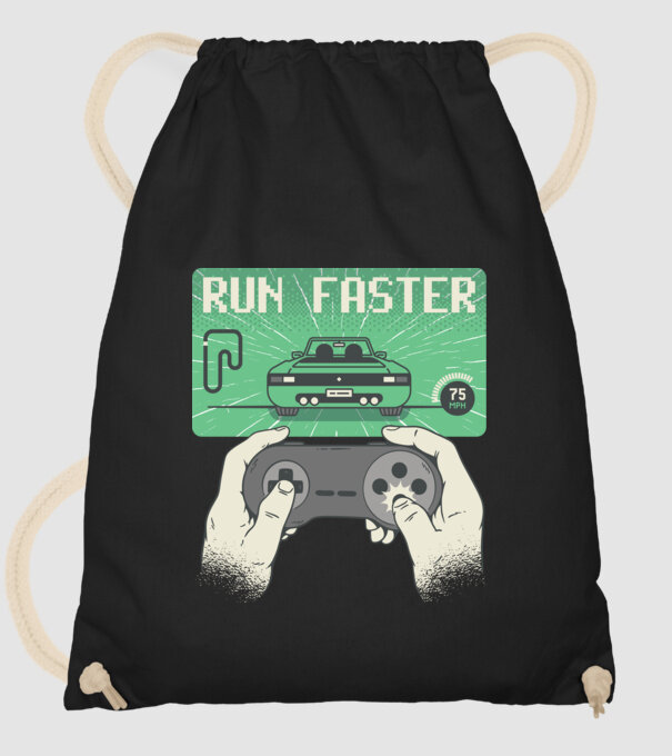 Retro gamer Outrun model negru pe tricou