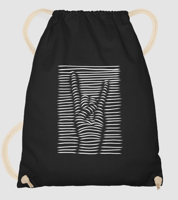Mână Rocker model negru pe tricou