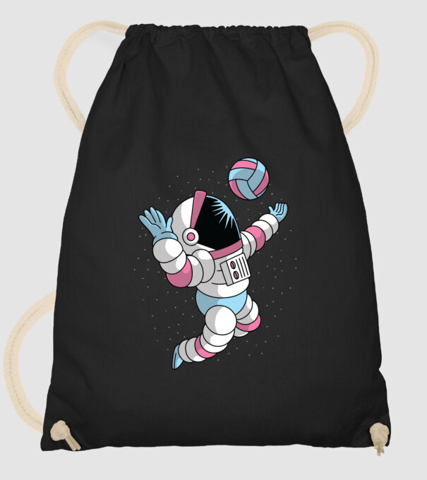 Astronaut voleibalist model negru pe tricou