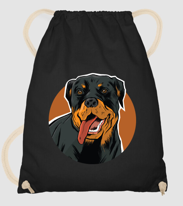 Tricou cu Câine Rottweiler model negru pe tricou