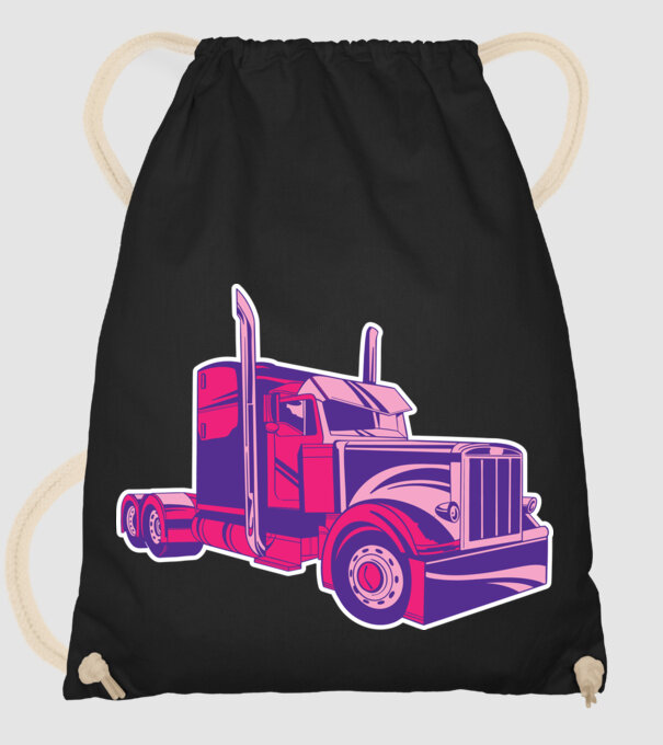 Camion roz model negru pe tricou