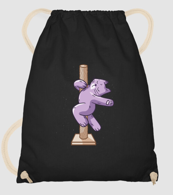 Pisică Dansatoare la bară model negru pe tricou