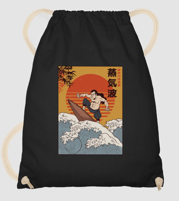 Samurai Surf model negru pe tricou