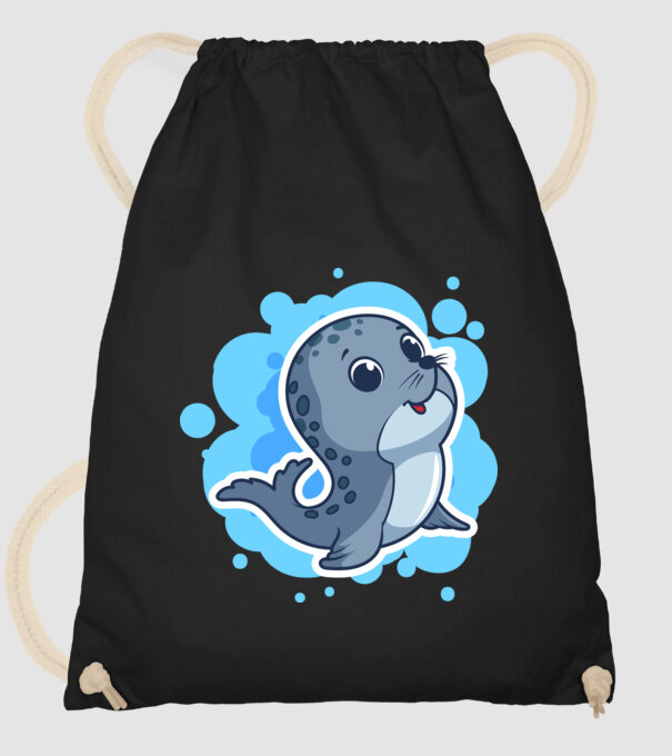 Sea Lion - Focă drăguță model negru pe tricou
