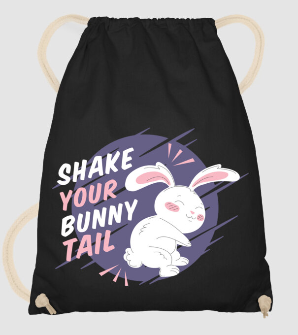 Shake your bunny tail model negru pe tricou