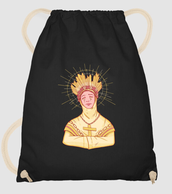 Sfânt lăcrimând model negru pe tricou