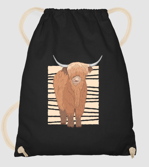 Vită scoțiană model negru pe tricou