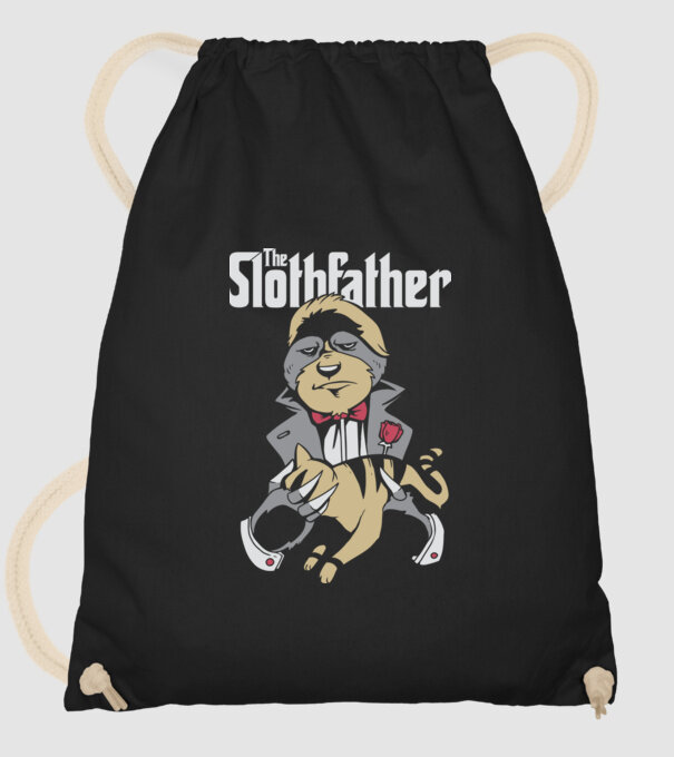 Slothfather - Naș Leneș model negru pe tricou