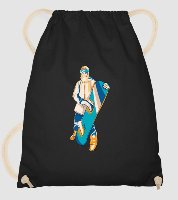 Snowboarder model negru pe tricou