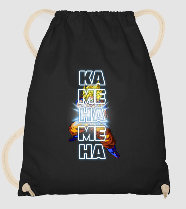 Son Goku Kamehameha model negru pe tricou