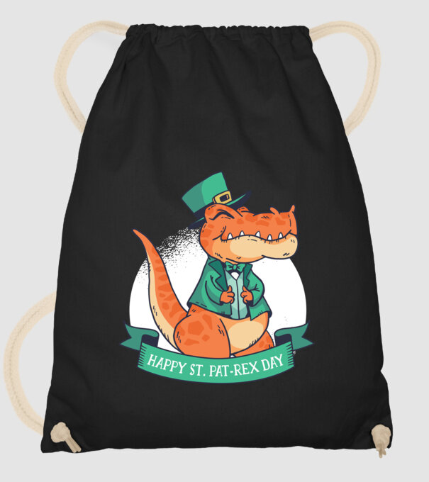Dinozaur Sfântul Patrick model negru pe tricou