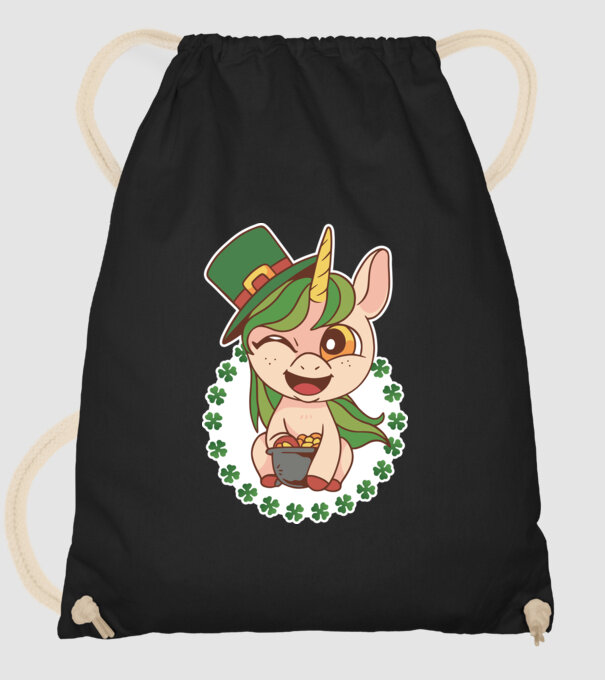 St Patrick Unicorn model negru pe tricou