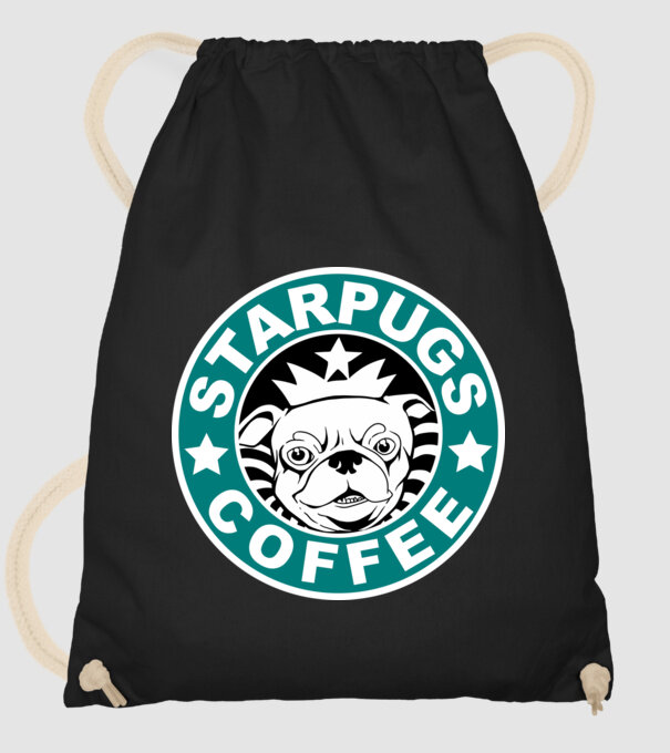 Starpugs Coffee model negru pe tricou