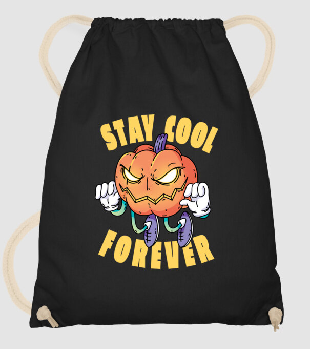 Dovleac de Halloween Stay Cool Forever model negru pe tricou