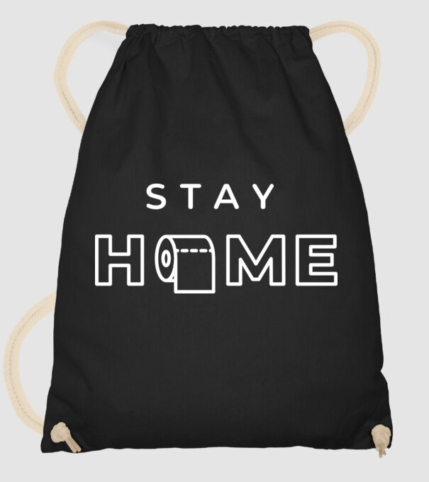 Stay home hârtie igienică model negru pe tricou