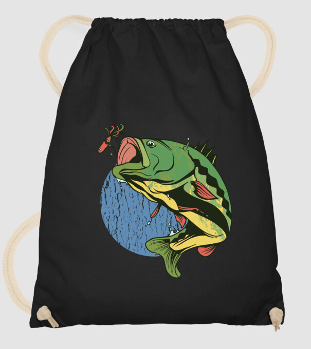 Biban Pescar model negru pe tricou