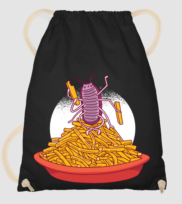 Insectă de Cartofi prăjiți model negru pe tricou