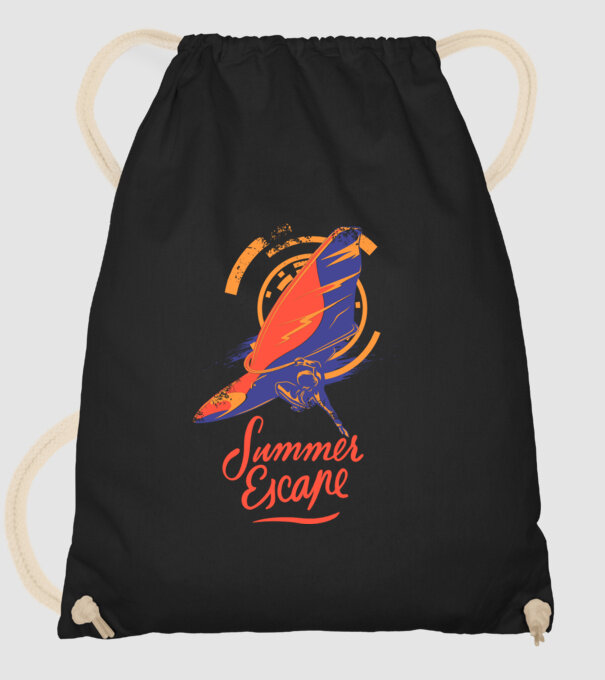 Summer escape Surf model negru pe tricou