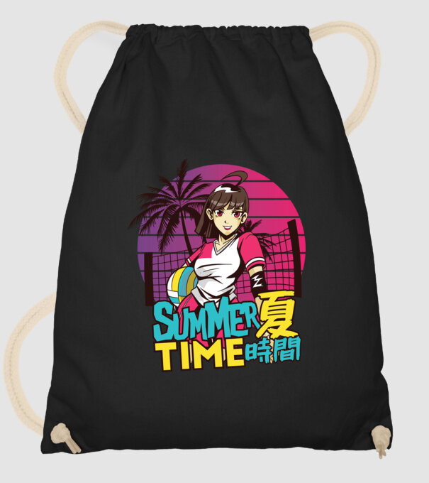 Summer Girl Anime Fată Manga model negru pe tricou
