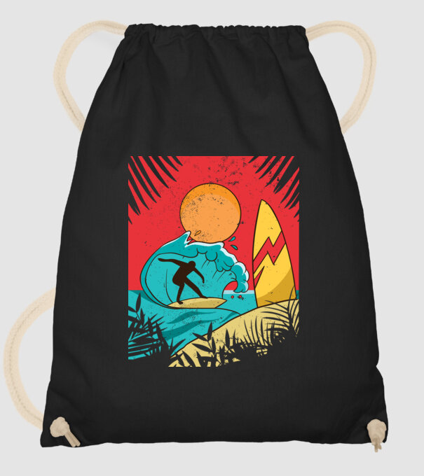 Afiș Surf model negru pe tricou