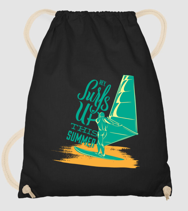 Surfs up this summer model negru pe tricou
