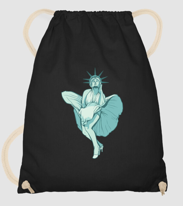 Statuia Libertății rușinos model negru pe tricou