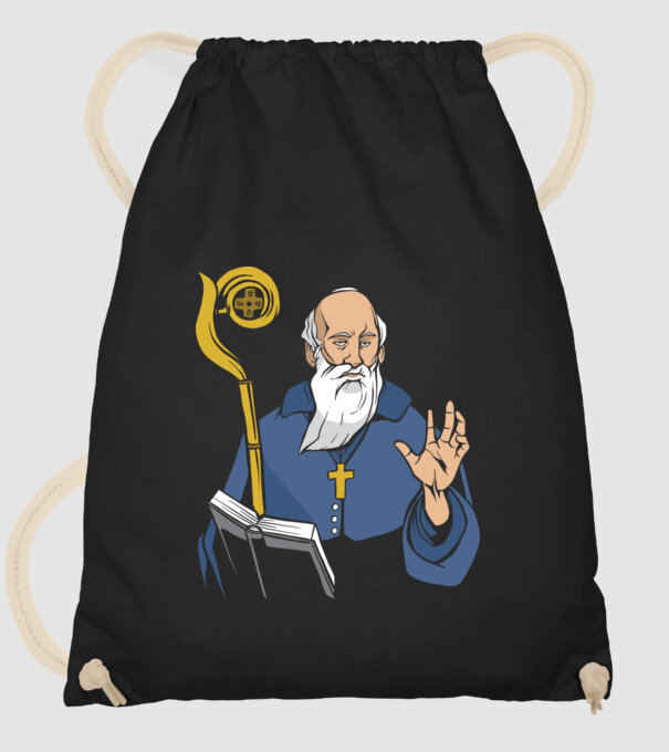 Sfântul Benedict model negru pe tricou